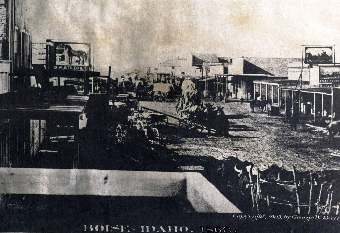 Business section. Boise City, Idaho Territory.