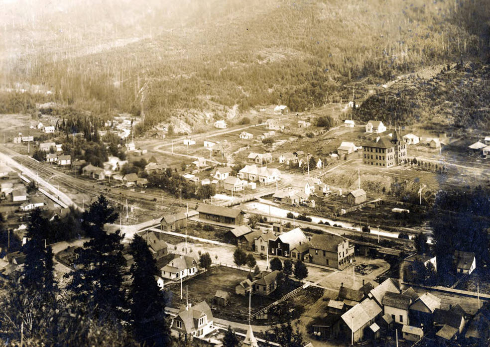 View looking down into Mullan, Idaho.