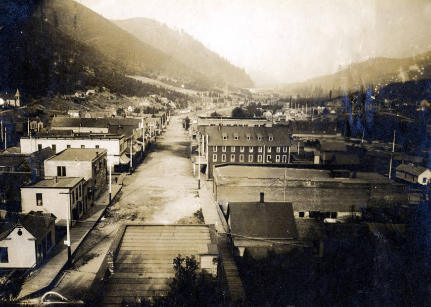View of business district. Mullan, Idaho.