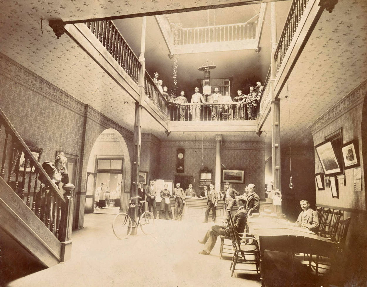 Interior view of Moscow Hotel (1891- ). Moscow, Idaho.