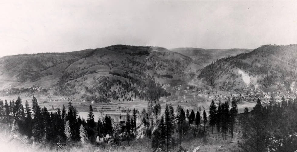 Distant view of Orofino, Idaho.
