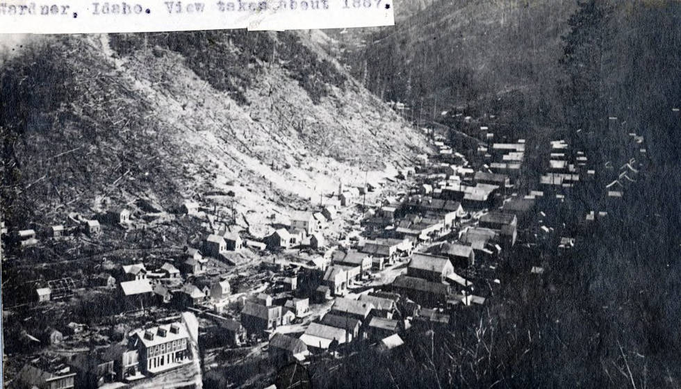 Panoramic view of Wardner, Idaho.