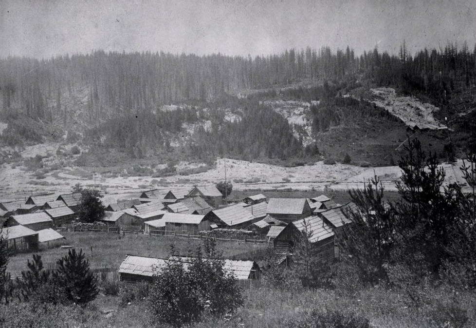 Panoramic view of Pierce, Idaho.